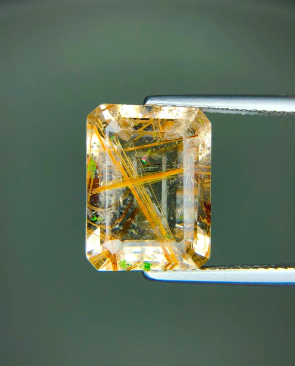 Rare Actinolite Crystals in Topaz with 8.26 carats