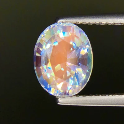 MIND-BLOWING 2.57 Ct RAINBOW MOONSTONE – NATURAL UNHEATED RARE GEMSTONE – ELECTRIC COLOR PLAY! MADAGASCAN TREASURE